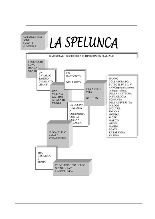 okłądka "La Spelunca"