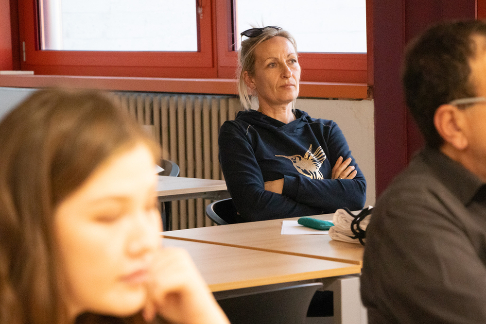 A representative of the Polish diaspora during a lecture